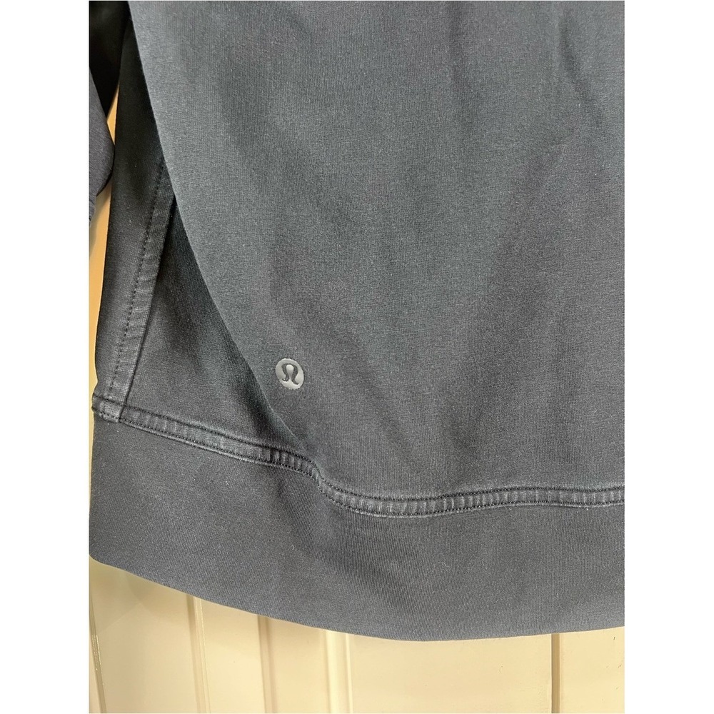 Lululemon Full Zip Hooded Jacket Black Gray Vented Back Fleece Hoodie Size 4 - Picture 7 of 8